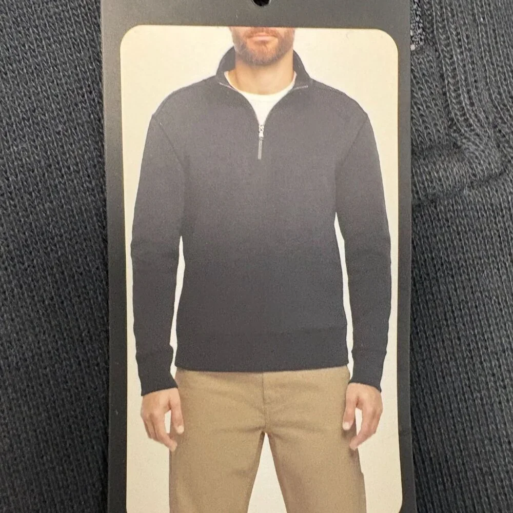 Banana Republic Men's XL Black 1/4 Zip Pullover Sweatshirt Cotton Blend K1177
